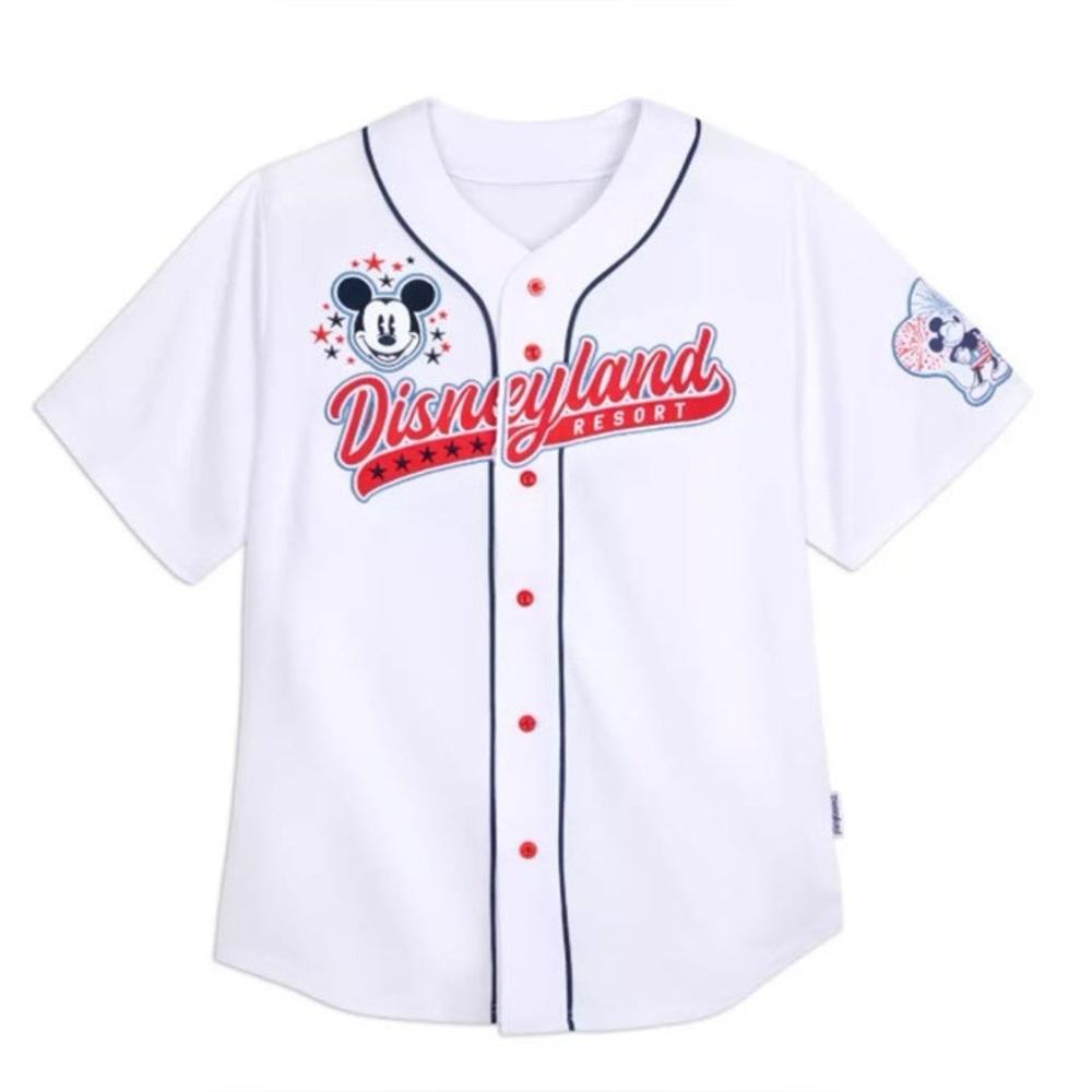 Disney Disneyland Resort Mickey Mouse Baseball Jersey White NWT 3XL